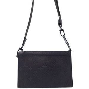 Louis Vuitton Black Shadow Wallet Shoulder Bag Wearable Gaston